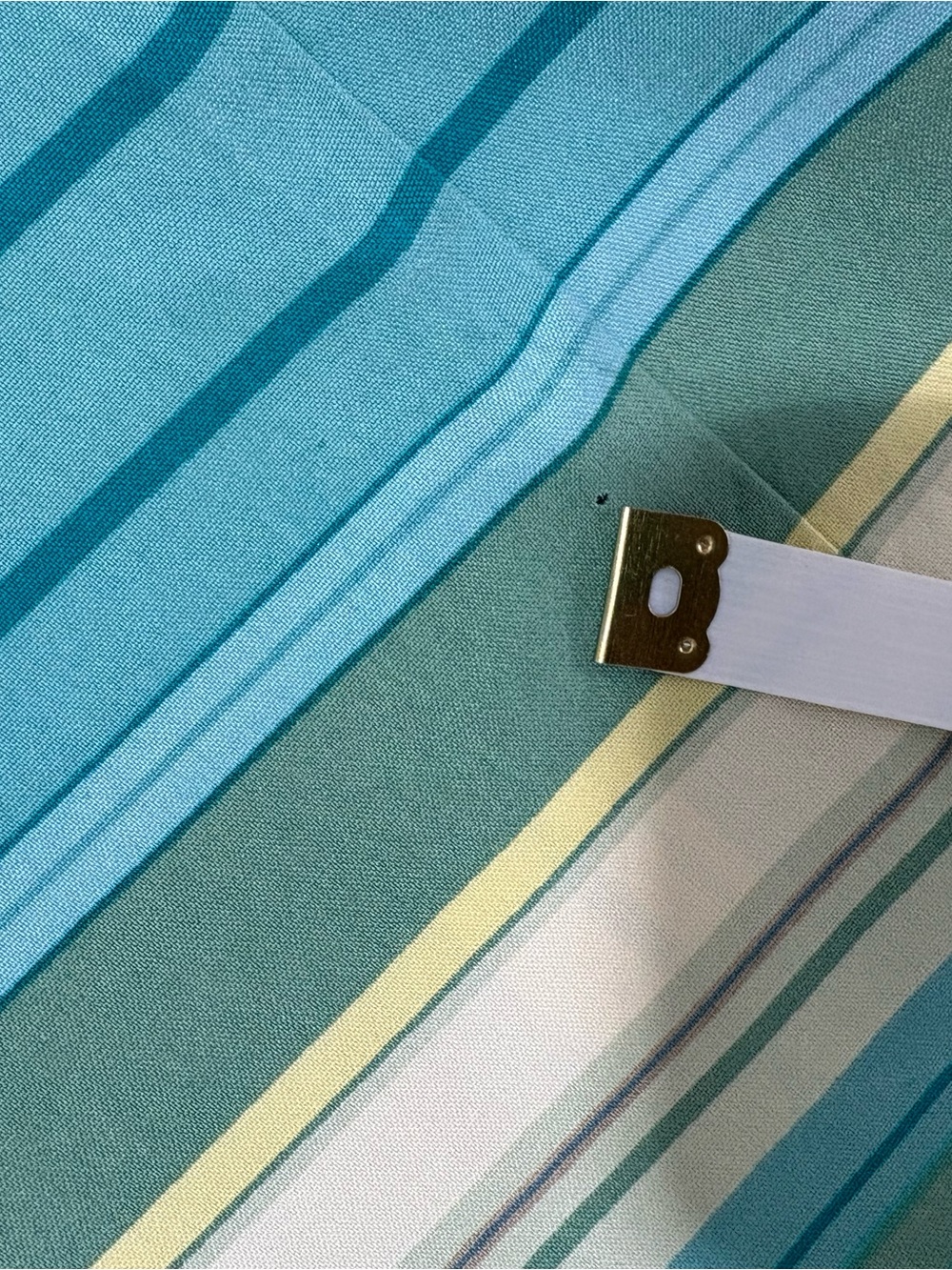 Liz Claiborne Silk Teal and Yellow Striped Maxi Dress - Picture 11 of 13